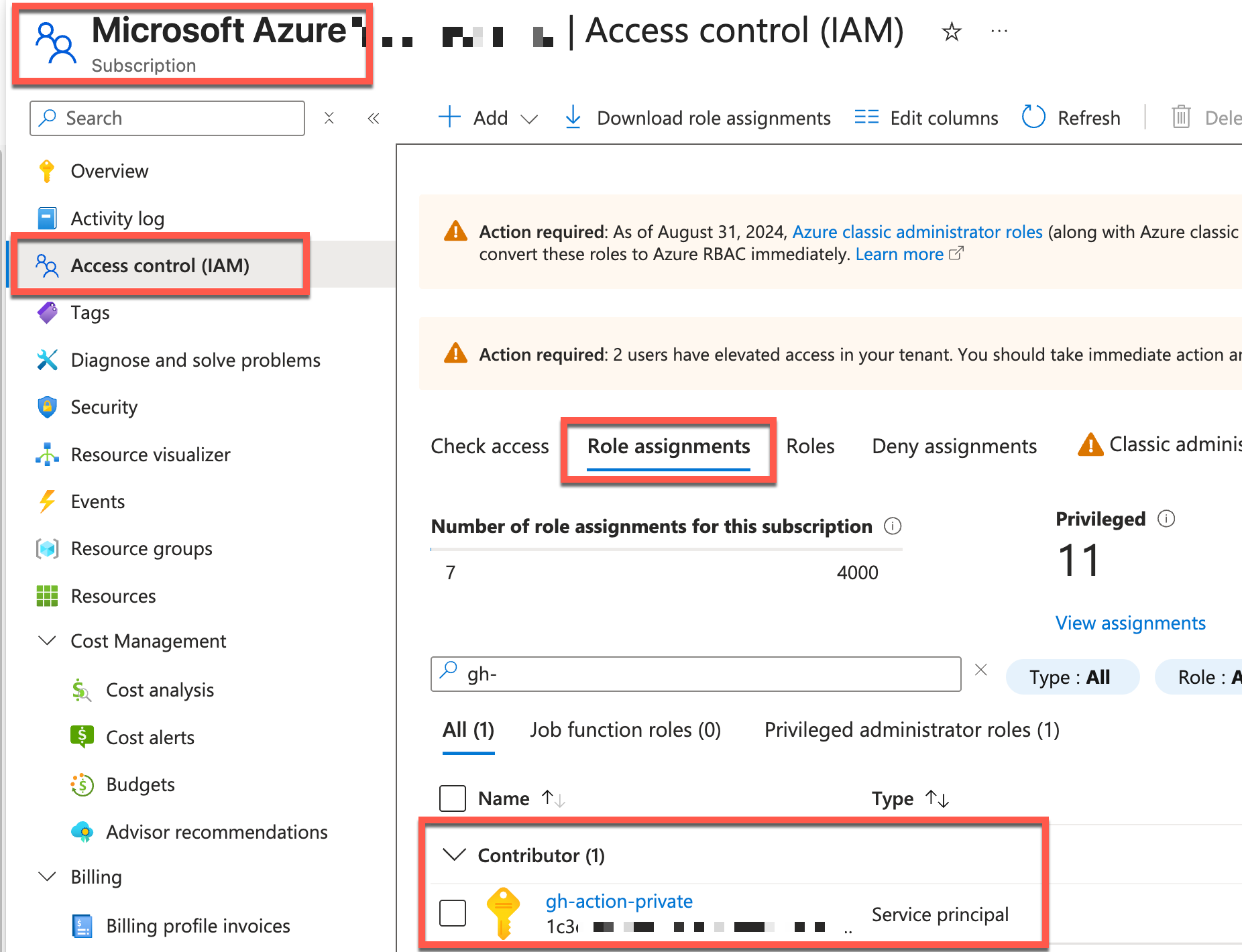 Weryfikacja przypisania roli Contributor w portalu Azure